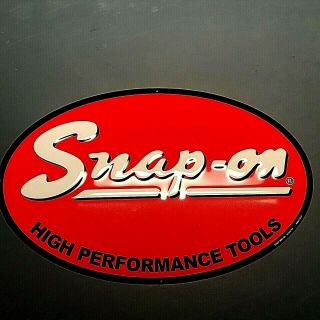 Snap On High Performance Tools Red Metal Sign 24 " L,  15 " T,  Oval Made In Usa