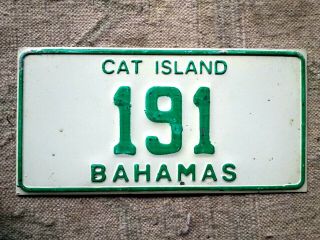 Cat Island Bahamas License Plate Tag 1983 - Low