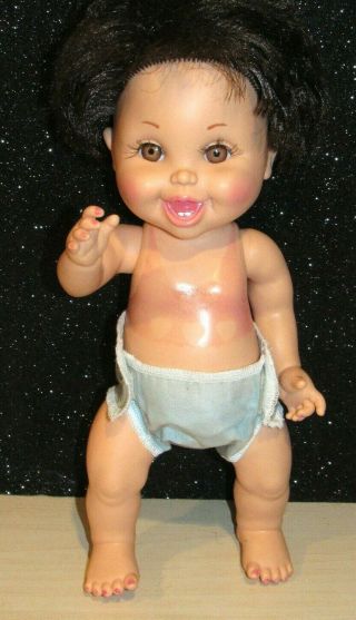 Vintage 1991 Galoob Baby Face So Happy Hannah Bathtub 13 " Doll 20 Brown Eyes