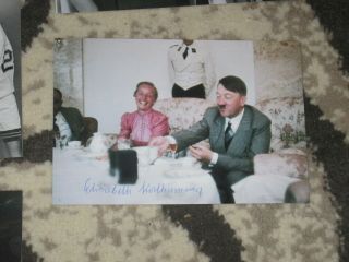 Adolf Hitler Maid Elizabeth Kalhammer Signed 4x6 Photo Autograph