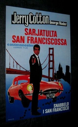 Finnish 1969 Death In The Red Jaguar Vintage Poster Not A Reprint