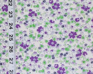 Purple Floral Full Feedsack Feed Sack Vintage Cotton Fabric Lime Green Blue