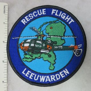 Dutch Netherlands Air Force Patch Rescue Flight Leeuwarden Vintage