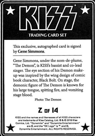 KISS Deluxe Ultra - Premium Trading Cards Gene Simmons Autograph Card Wow 2