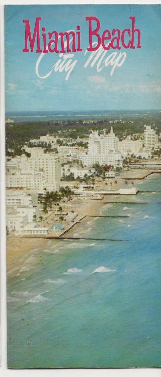 Vintage 1953 Travel Brochure & Map Of Miami Beach,  Florida