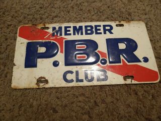 Vintage Pbr Club Member License Plate