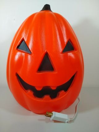 Tpi Pumpkin Blow Mold Jack O Lantern Light 13 1/2 Inches Vintage 91 Tabletop