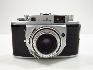 Vintage Minolta A 35mm Rangefinder Camera With 45mm F/3.  5 Rokkor Lens
