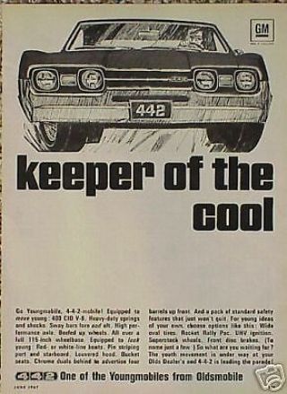 1967 Oldsmobile Olds 442 4 4 2 Vintage Ad Cmy Store 5,  =