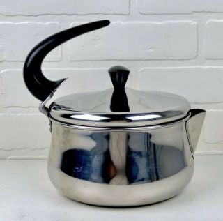 Vintage Farberware 2 Quart Stainless Steel Tea Pot Water Kettle 762 Great Cond.