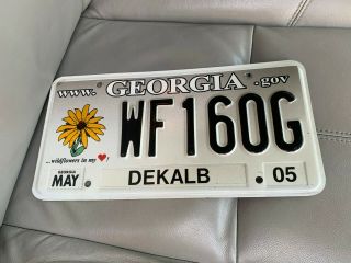 Georgia License Plate Tag Wildflowers May 2005 Dekalb Wf160g Flower Ga