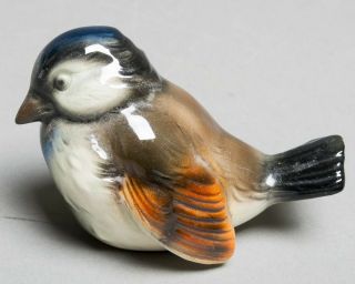 Vintage Signed Goebel W.  Germany Sparrow Bird Porcelain Figurine 1960 - 1972 3