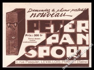 1931 Peter Pan Portable Phonograph Vintage Print Ad - Z1