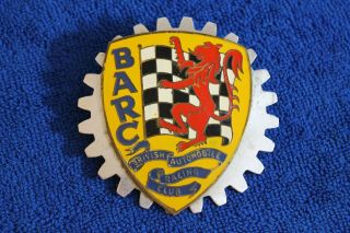 Vintage Barc British Automobile Racing Club Grille Badge License Plate Topper