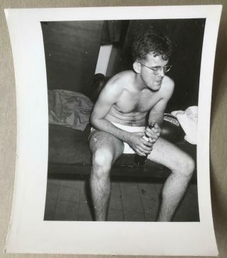 Vintage Photo Us Soldier Halloween Guy Sitting In Diaper Drinking Gay Interest