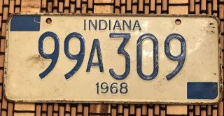 Vintage 1968 Indiana Small License Plate Motorcycle?