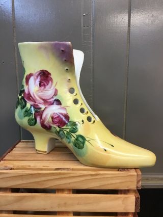 LIMOGES CHINA PORCELAIN VICTORIAN LADIES HIGH TOP BOOT HAND PAINTED VINTAGE 3