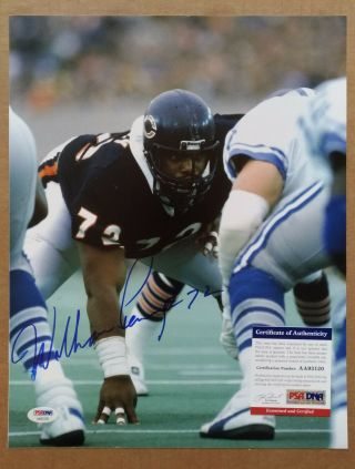 William Perry Chicago Bears Signed 11x14 Photo Autograph - Psa/dna