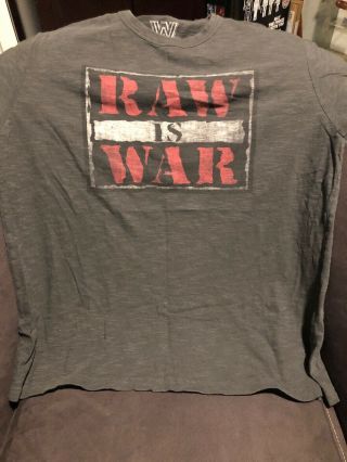 Raw Is War Wwe Wwf T - Shirt Size Medium Black Old School