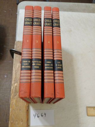 Vintage Childcraft Books 1954 - Volumes 1,  2,  4,  5