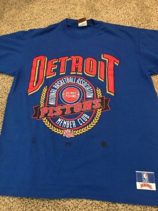 Detroit Pistons Nba Vintage Nutmeg Mills Shirt Men 