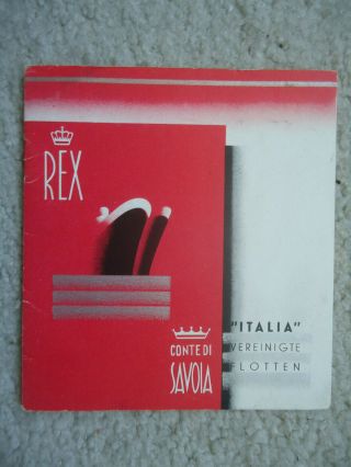 Italian Line - Rex / Conte Di Savoia - Brochure - 1936