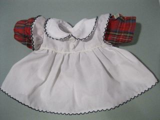 Vtg Cabbage Patch Kids Doll Clothes 1980s Coleco Girl Ruffle White Plaid Dress