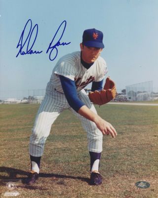 Nolan Ryan York Mets Signed Hall Of Fame 8x10 Photo Hof Nr Authentic