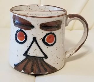 Vintage Shaving Mug Cup With Face Mustache Moustache Retro