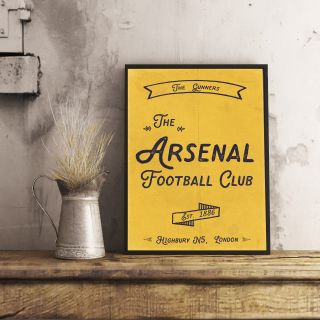 Arsenal Fc Away Colours A4 Art Poster Retro Vintage Style Print Highbury Gunners
