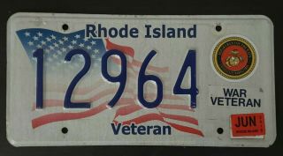 Rhode Island Marine Veteran License Plate