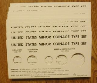 10 Vintage Crown Coin Holders,  U.  S.  Minor Coinage Type Set Holder Old Stock