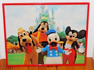 Vintage Walt Disney Magic Kingdom - Framed Poster - Mickey Donald Goofy Pluto