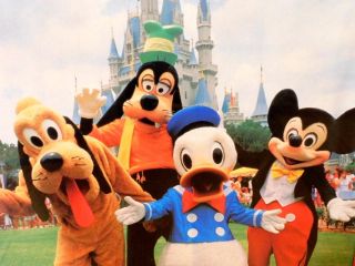 Vintage Walt Disney Magic Kingdom - Framed Poster - Mickey Donald Goofy Pluto 3