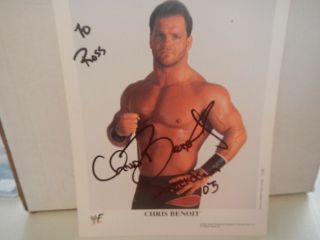 Wwe Wwf Chris Benoit Autographed Signed 8x10 Promo Photo