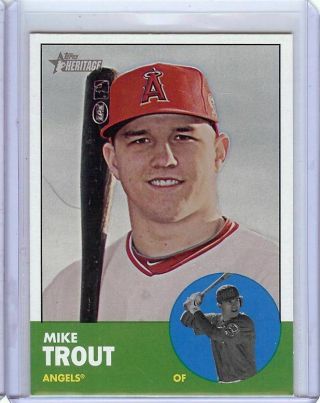 Mike Trout 2012 Topps Heritage Rc Rookie Card Angels 207