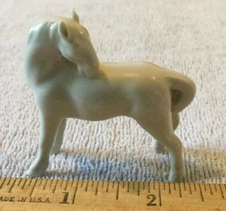 Vintage Small White Ceramic Porcelain Horse Figurine Looking Back 2”