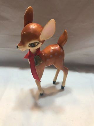 Vintage Hard Plastic Christmas Reindeer/bambi Japan