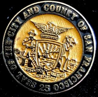 Vintage Seal Of The City And County Of San Francisco Enamel Lapel Pin