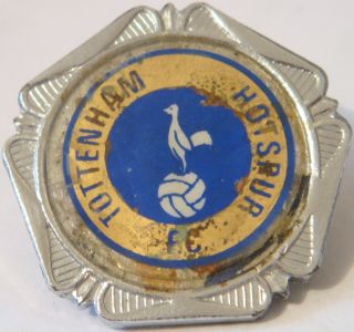 Tottenham Hotspur Fc Vintage Insert Type Badge Brooch Pin In Chrome 31mm X 30mm