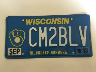 Wisconsin Milwaukee Brewers License Plate Mlb Baseball Sports Optional Graphic