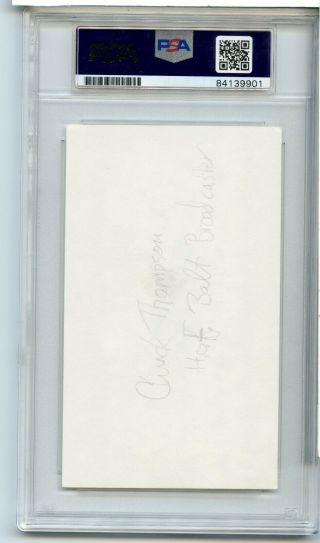 Chuck Thompson Signed 3x5 Index Card PSA/DNA Authentic Orioles Colts LST695 2