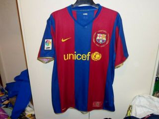 Barcelona 2007/8 Vintage Spain Nike Football Shirt Jersey - - Size Mens Large