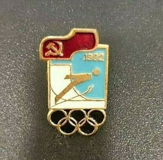 1992 Albertville Olympic Soviet Union (ussr) Pin Badge Ski Jumping