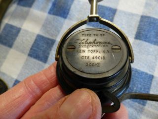 US Army Vintage Telephonics CORP.  TYPE TH 37 Headphones N.  Y.  CTE 49016 300 - Z 2
