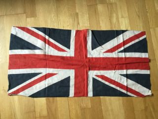34 Inch Long Linen Vintage Ww2 Union Jack Flag In Great Order