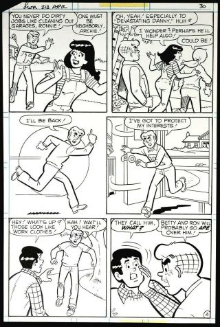 S283.  Vintage: Life With Archie Issue 213 Page 30 Comic Art (1980)