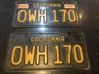 1963 California Pair License Plate Sticker 1977