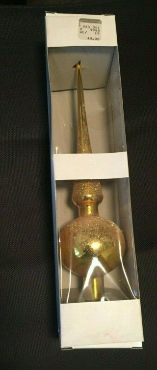 Vintage West Germany Glass Christmas Tree Top Topper Ornament 12“ Long
