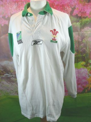Wales Rugby Union Mans Size Small Vintage Reebok Rugby Shirt Rwc 2003 Away Shirt